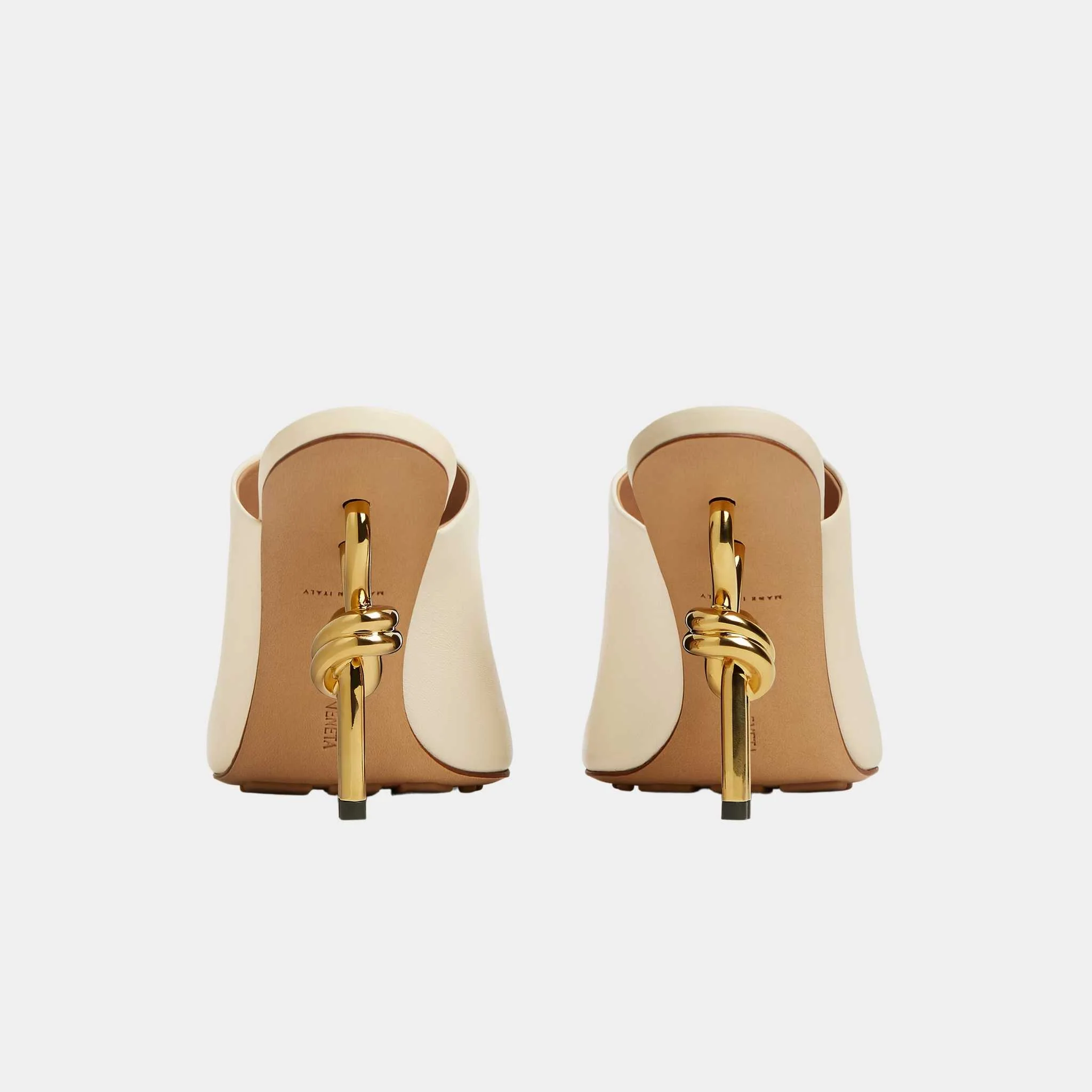 Knot High-Heel Mule Lambskin Gold Metal Knot Heel - Image 12