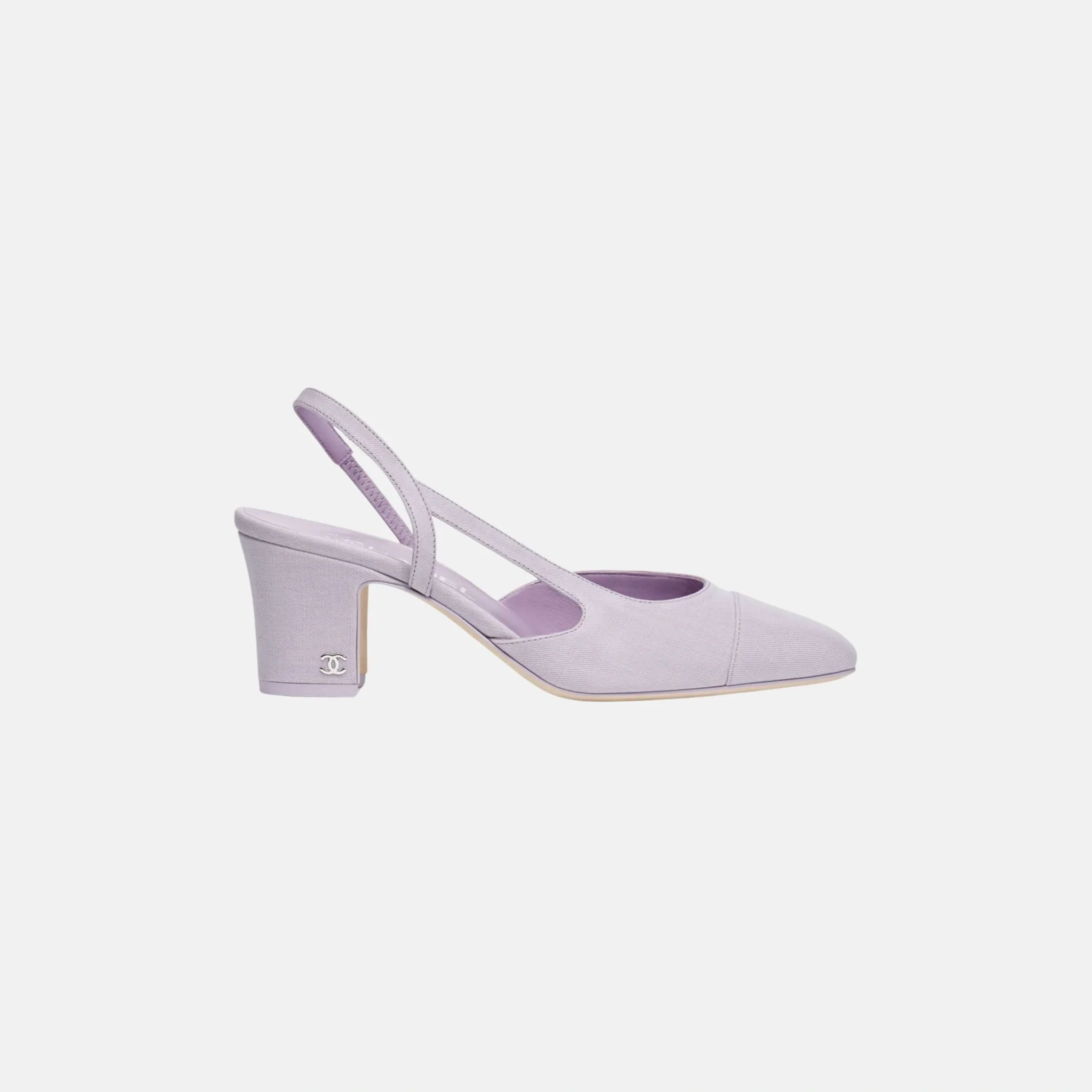 Heeled Slingbacks in Denim - Image 4