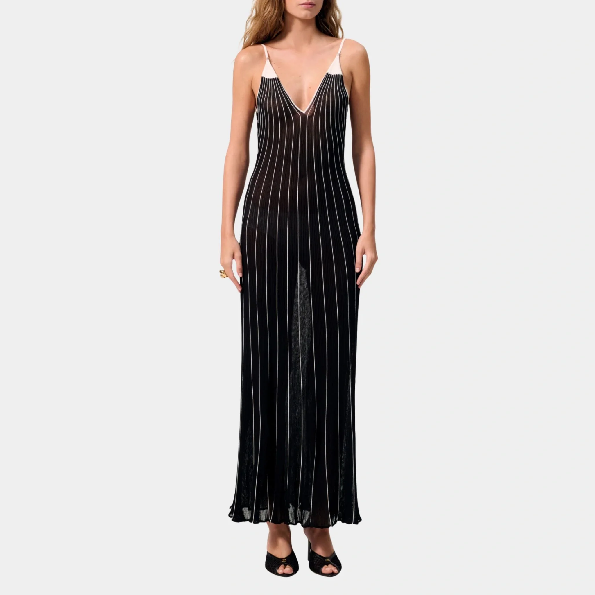Long Dress Mixed fibers Black & White