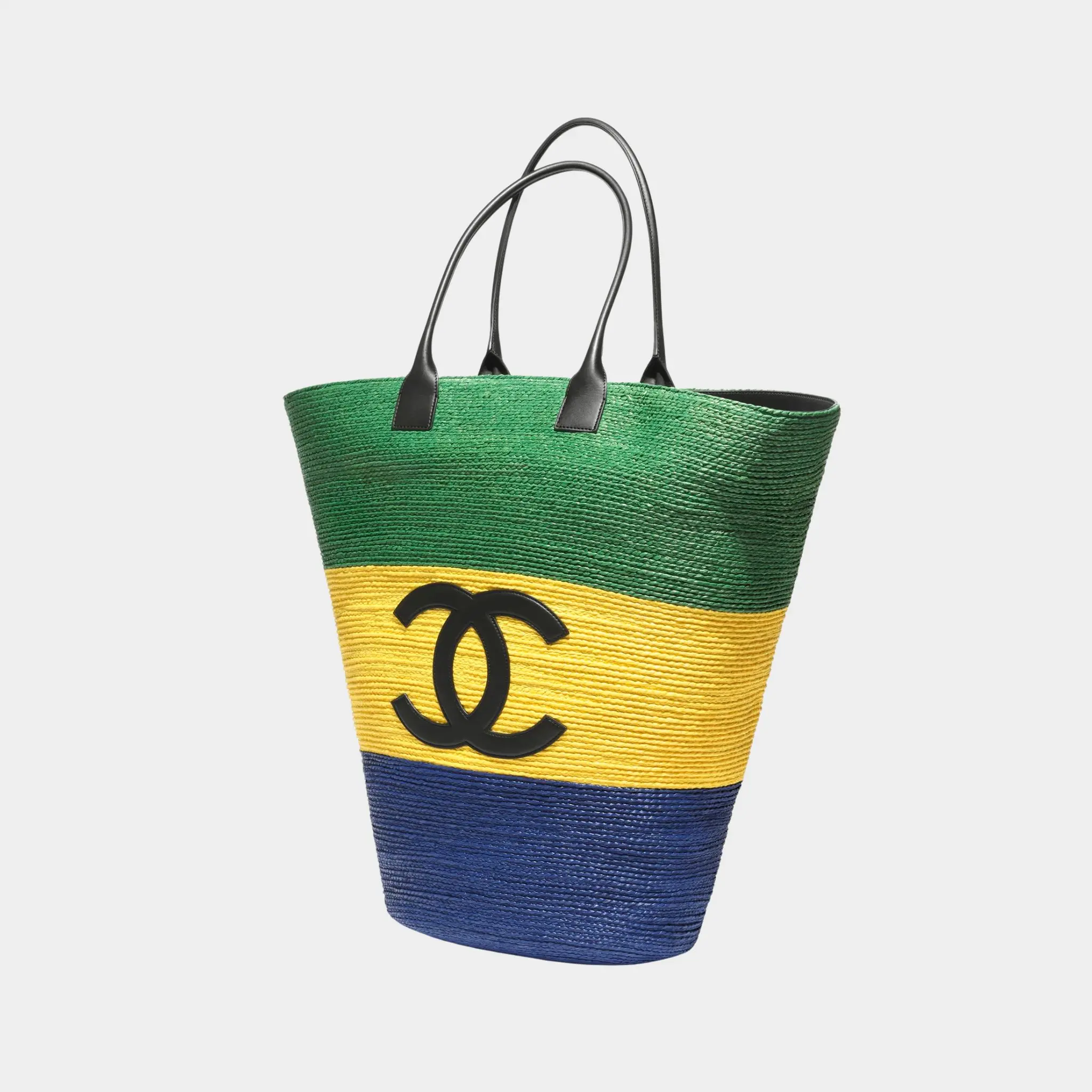 Maxi Tote Bag Braided Raffia & Calfskin - Image 4