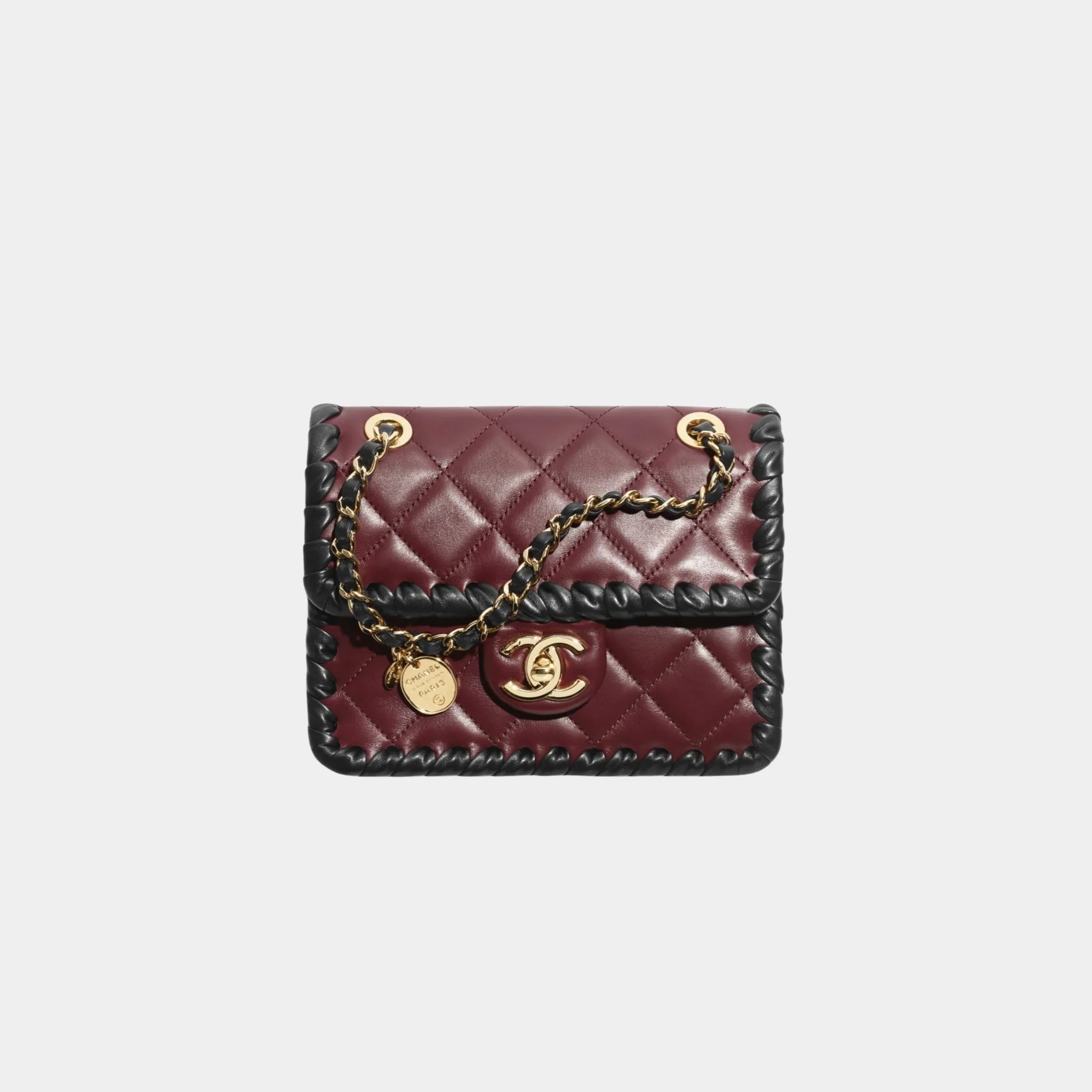 Mini Flap Bag Lambskin Braided Calfskin & Gold Tone Metal