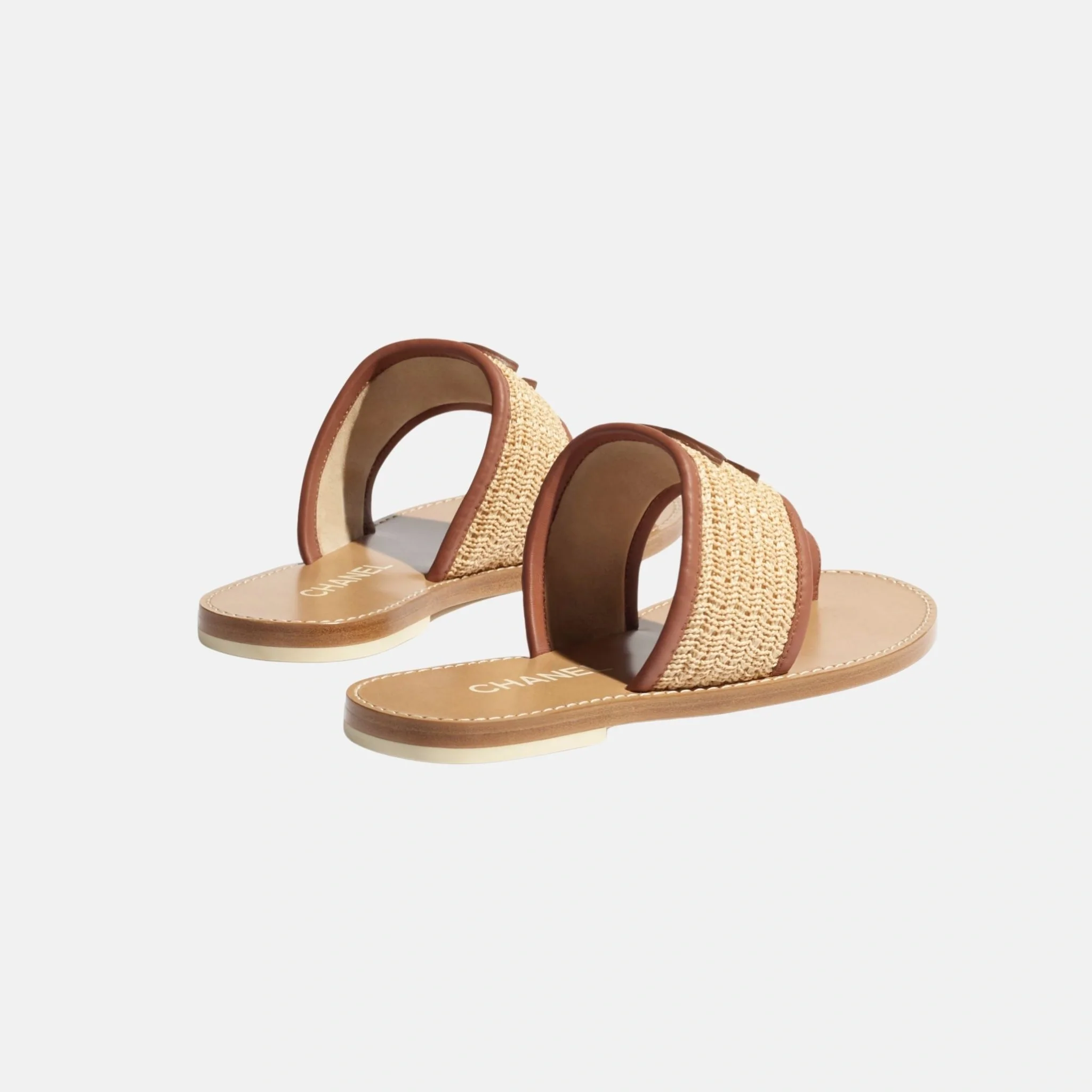 Mules in Raffia and Lambskin - Image 3