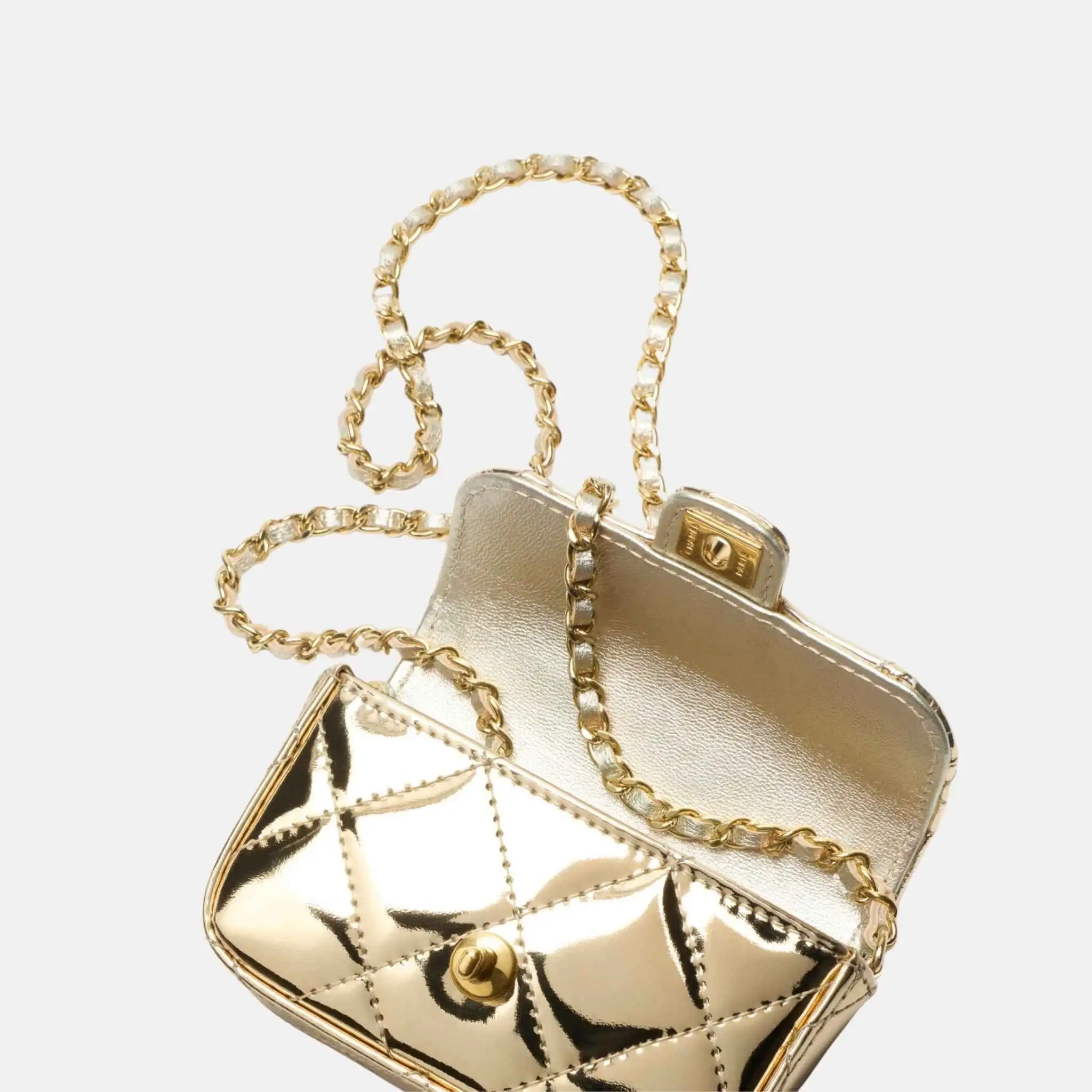 Small Clutch With Chain High Shine Calfskin - Image 6