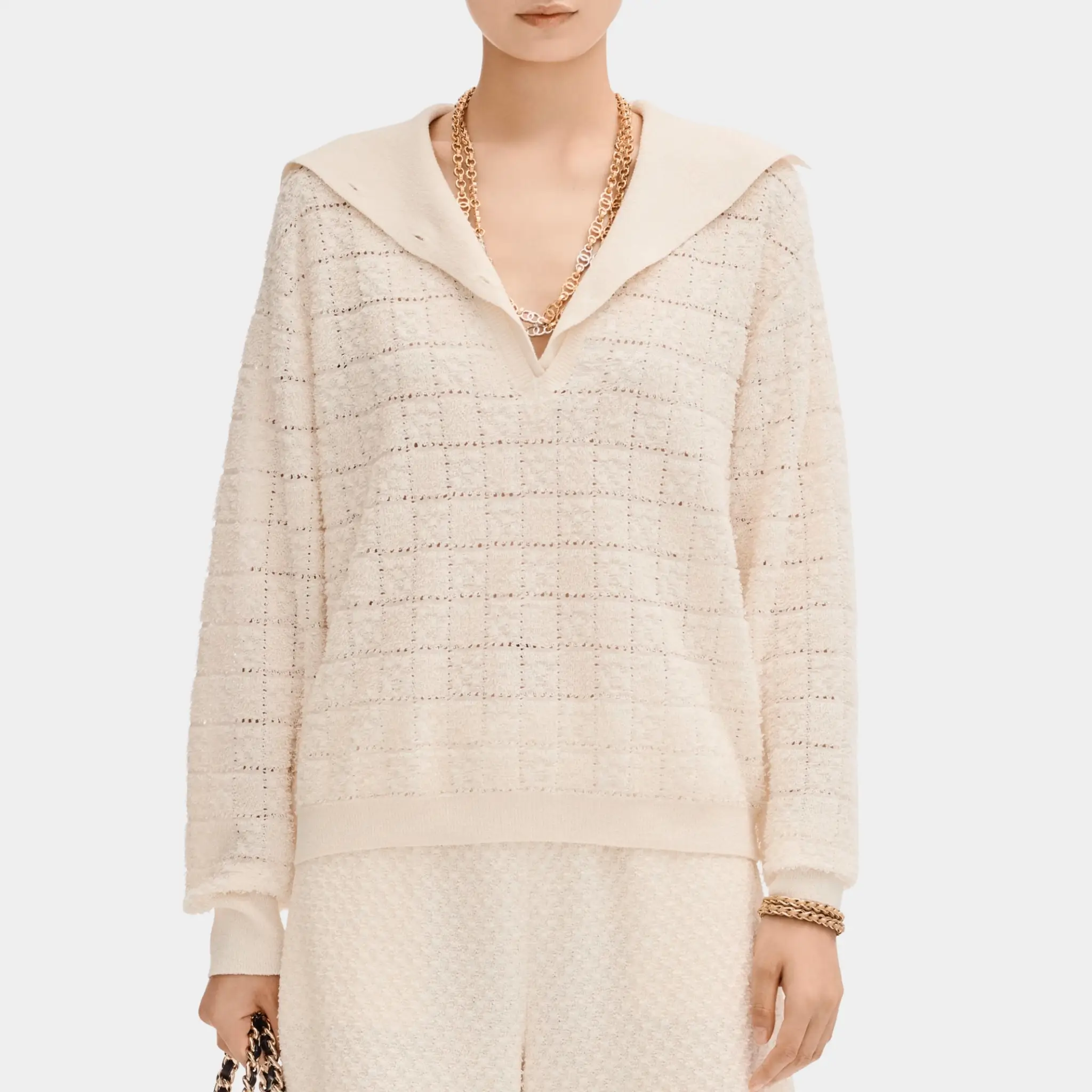 Sweater in Silk Ecru