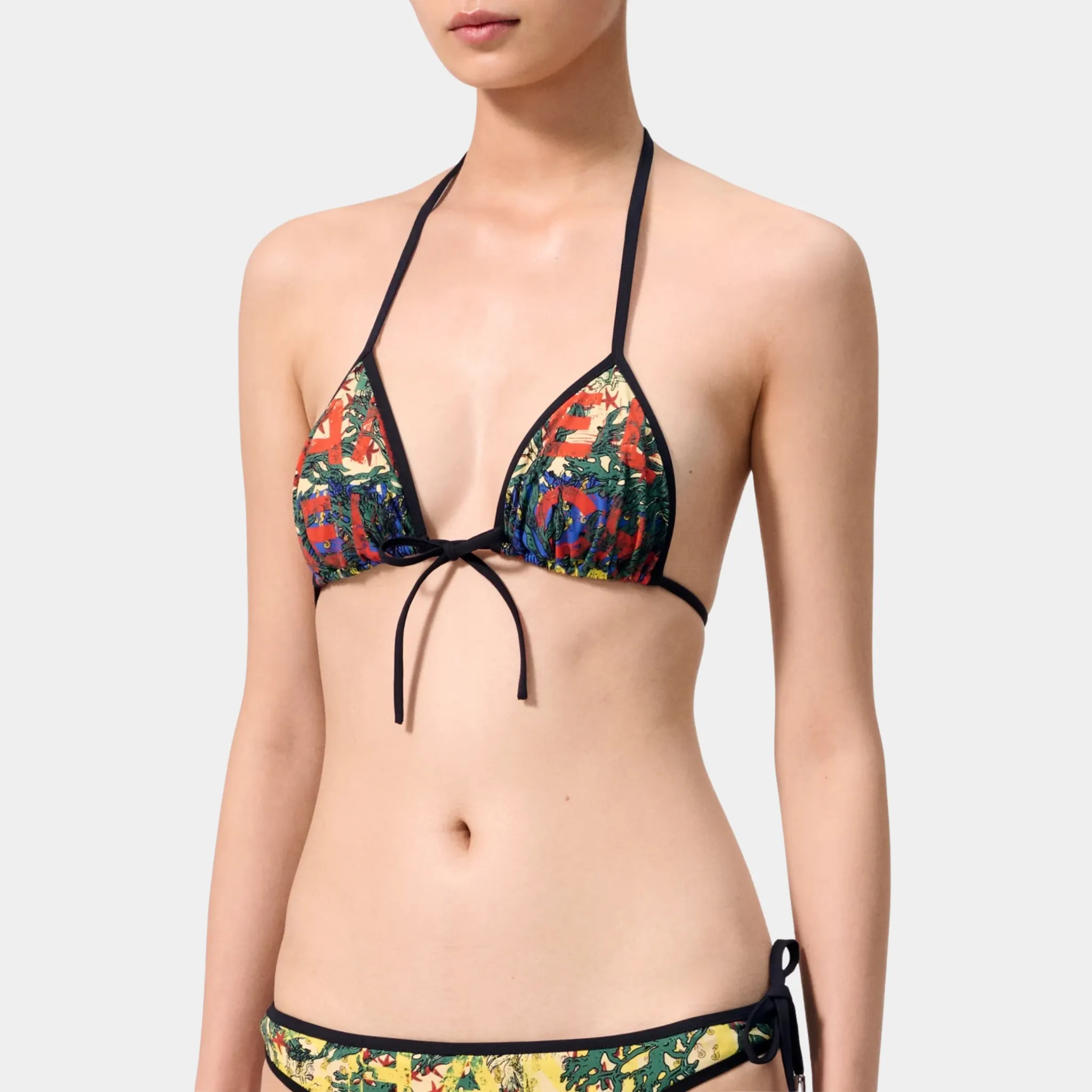 Swimsuit Top in Multicolour Stretch Jersey
