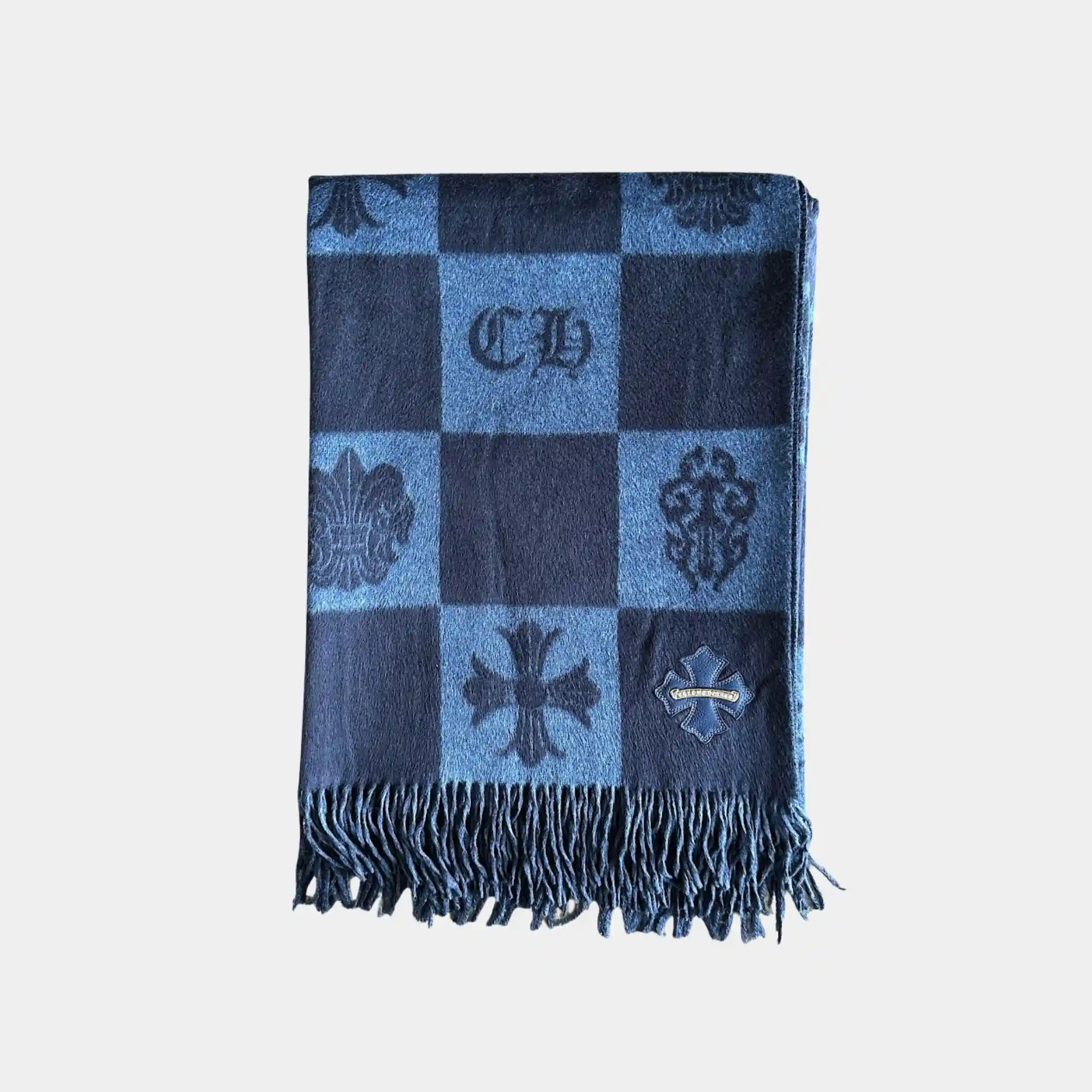 Blanket Navy Blue in Silk & Calf Leather