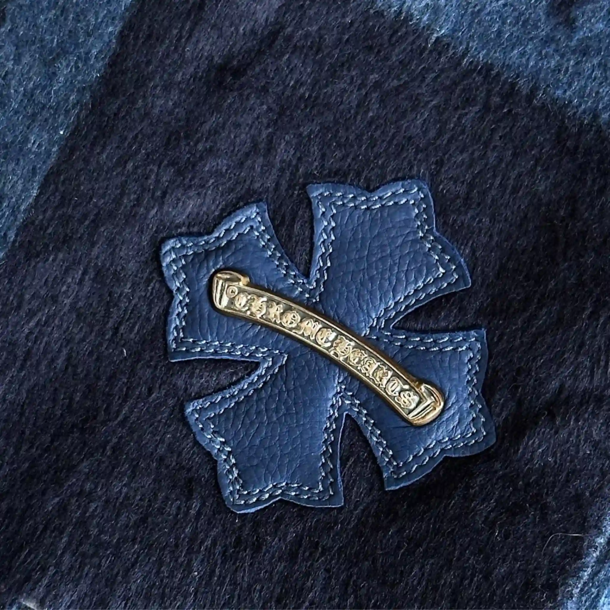 Blanket Navy Blue in Silk & Calf Leather - Image 3