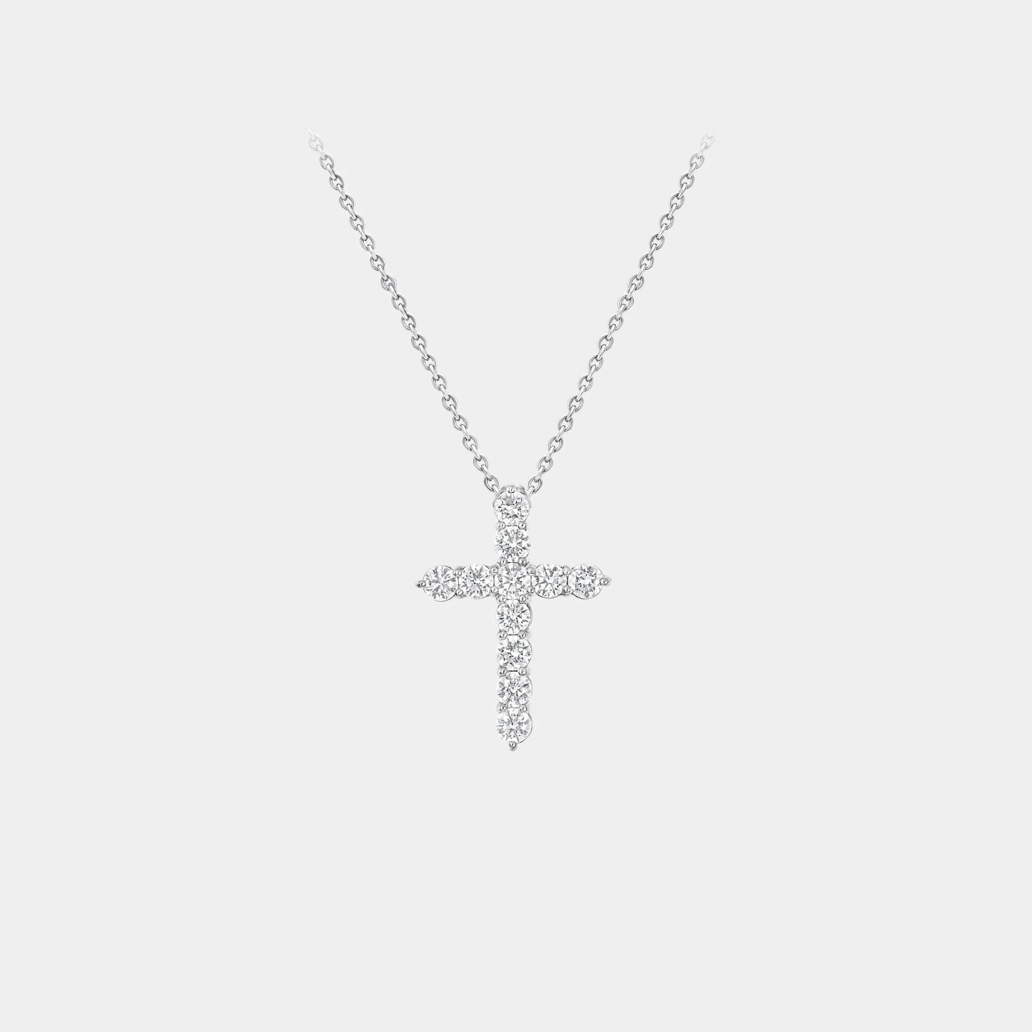 Classic Graff Round Diamond Cross Medium Pendant