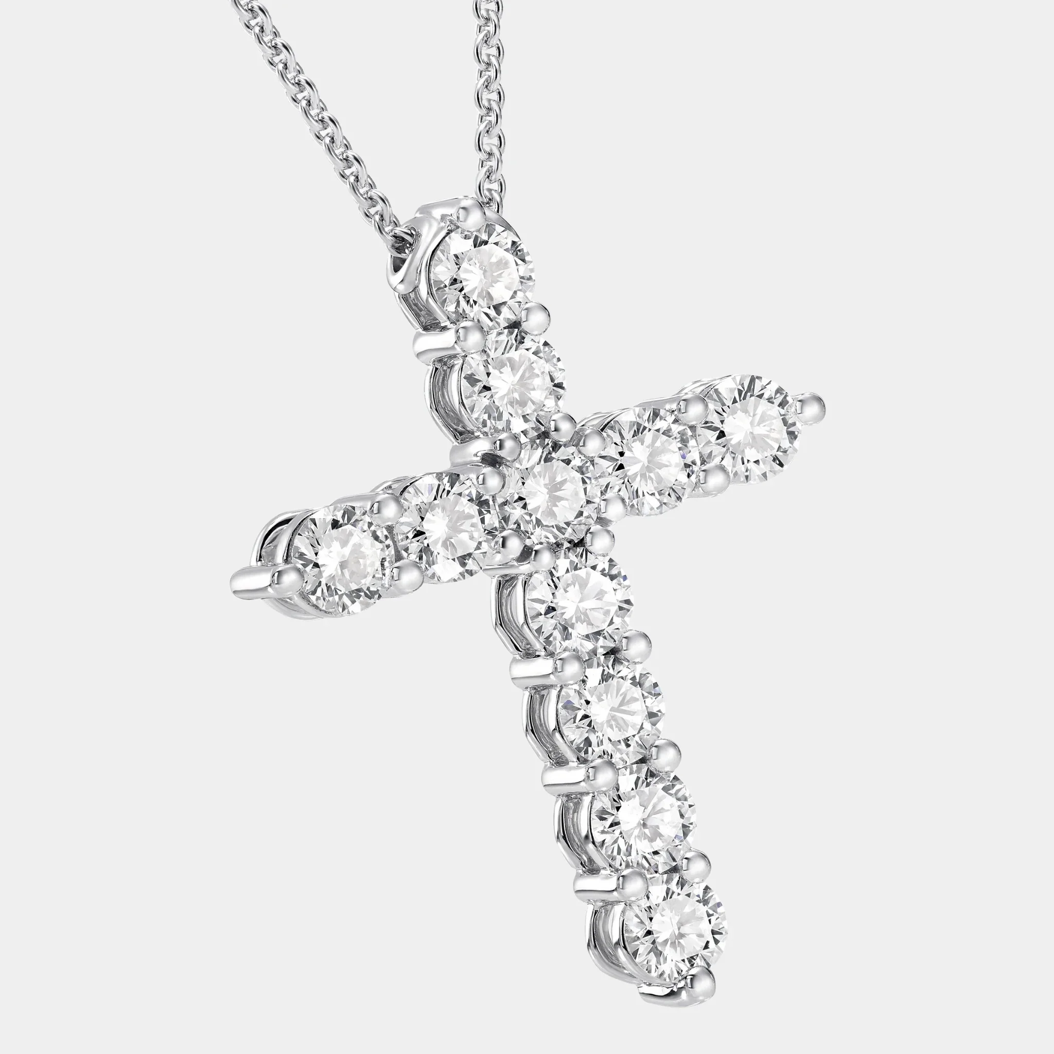 Classic Graff Round Diamond Cross Medium Pendant - Image 2