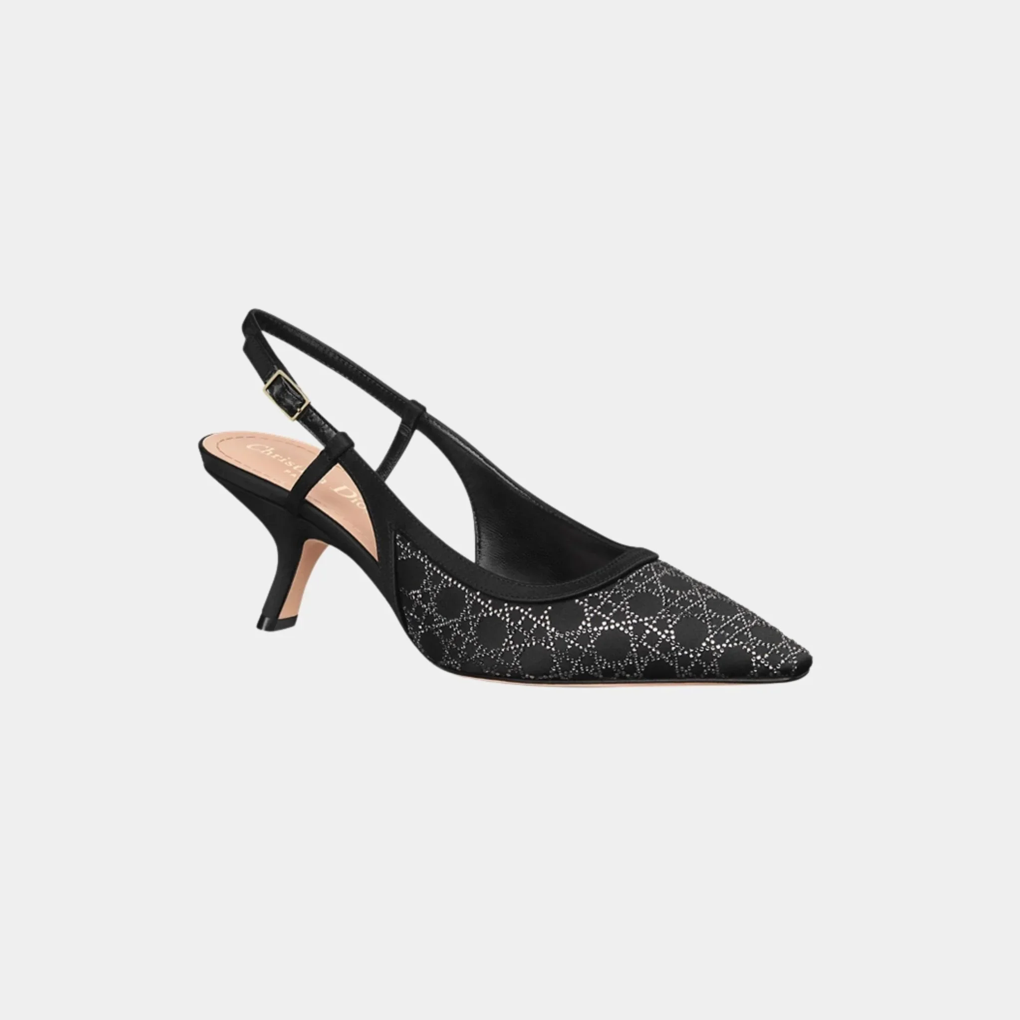 Dior Capture Slingback Pump Satin with Rhinestone Pattern - Image 2