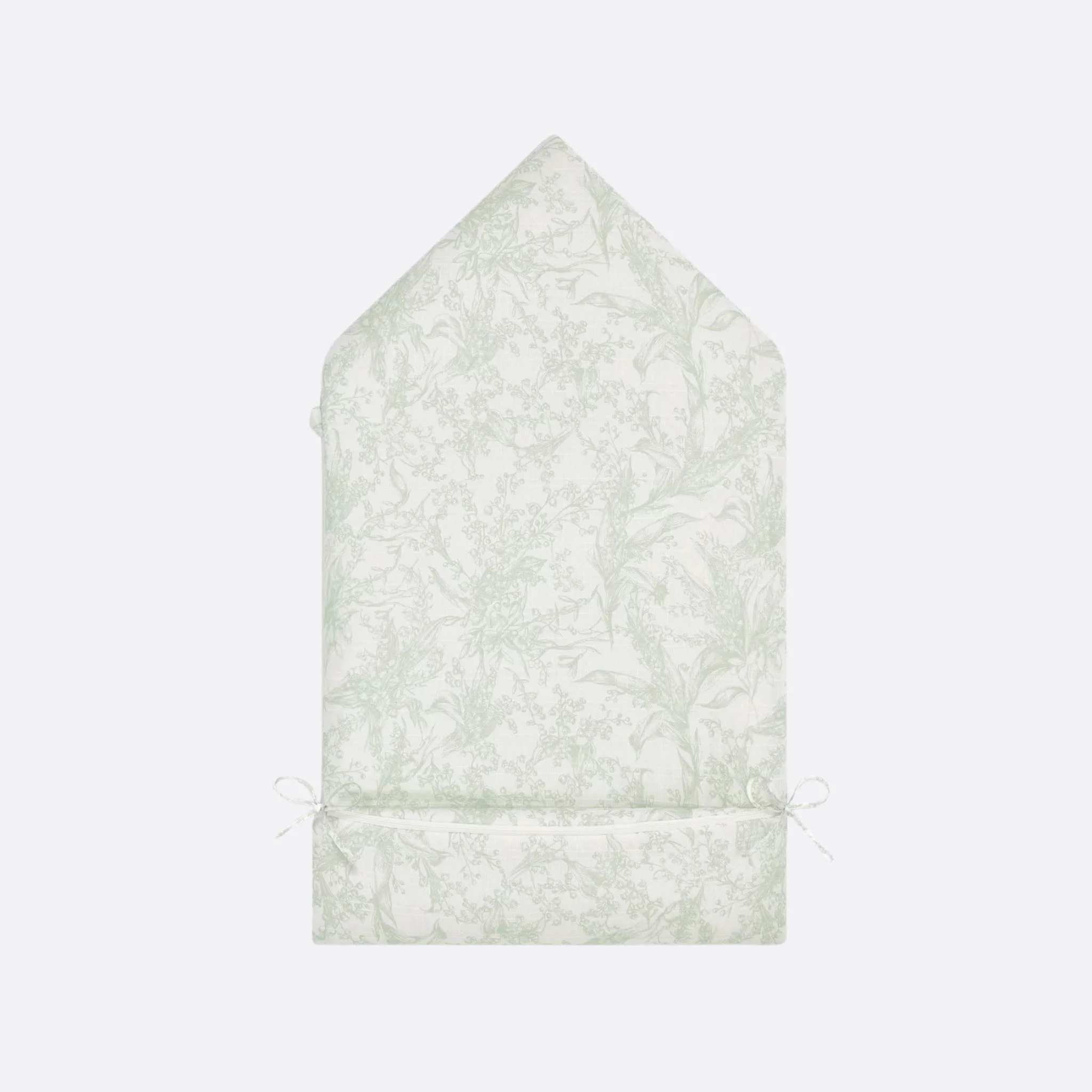Sleeping Bag Ivory Cotton Voile with Lily of the Valley Print - Image 3