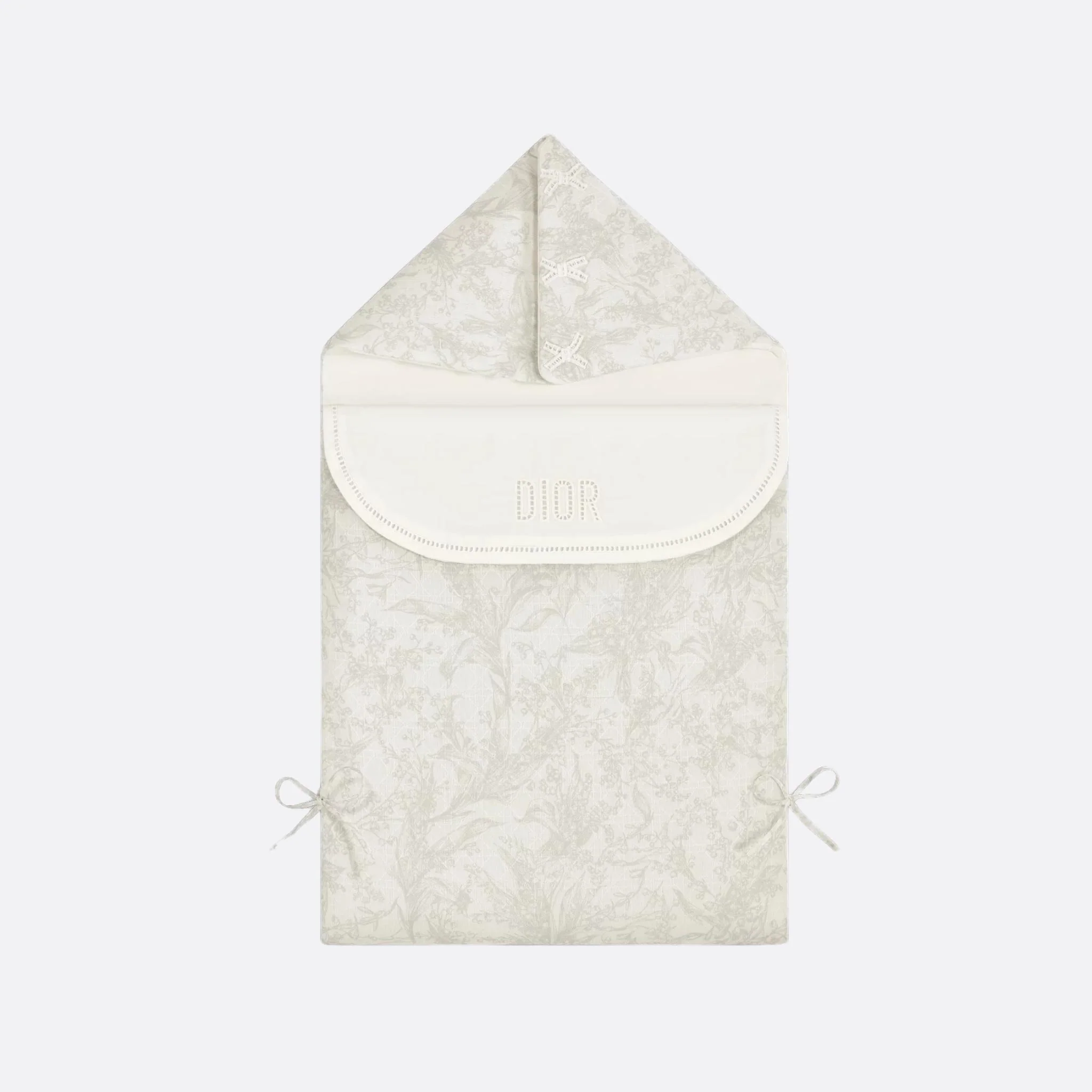 Sleeping Bag Ivory Cotton Voile with Lily of the Valley Print - Image 4