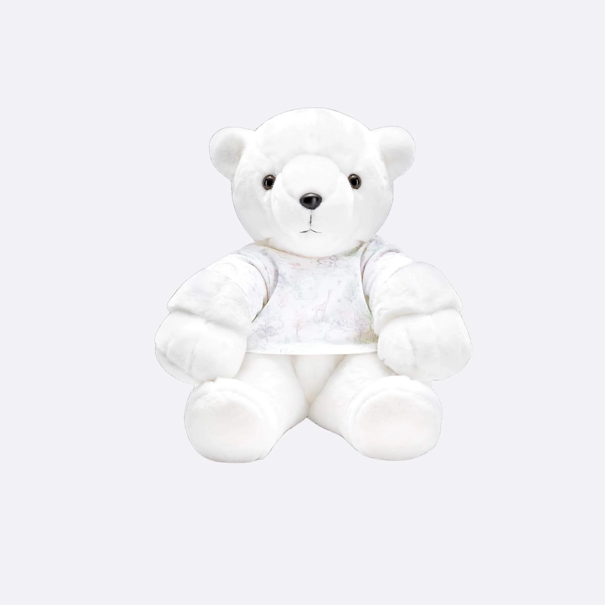 Teddy Bear Ivory Faux Fur and Pastel Toile de Jouy Jersey