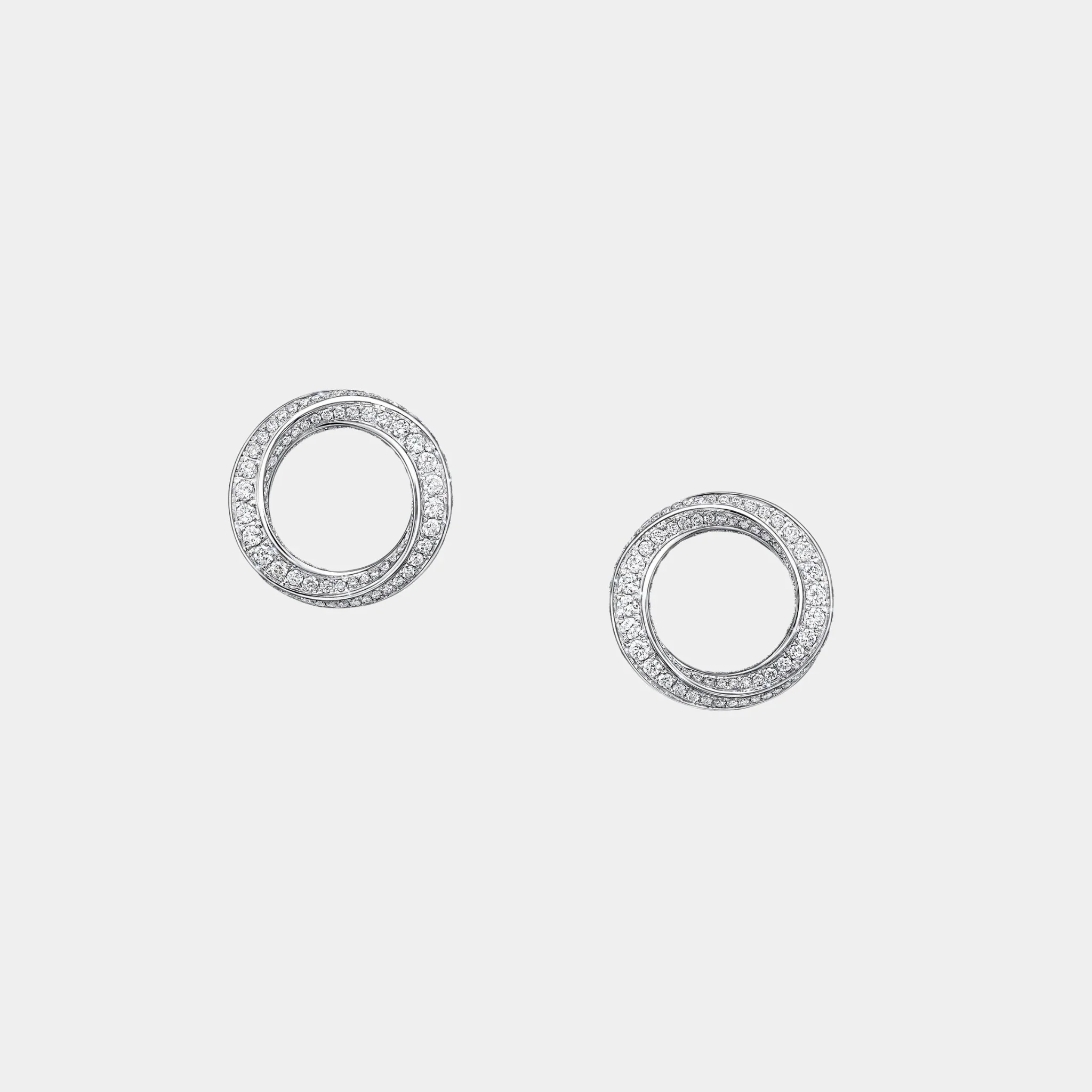 Spiral Diamond Stud Earrings
