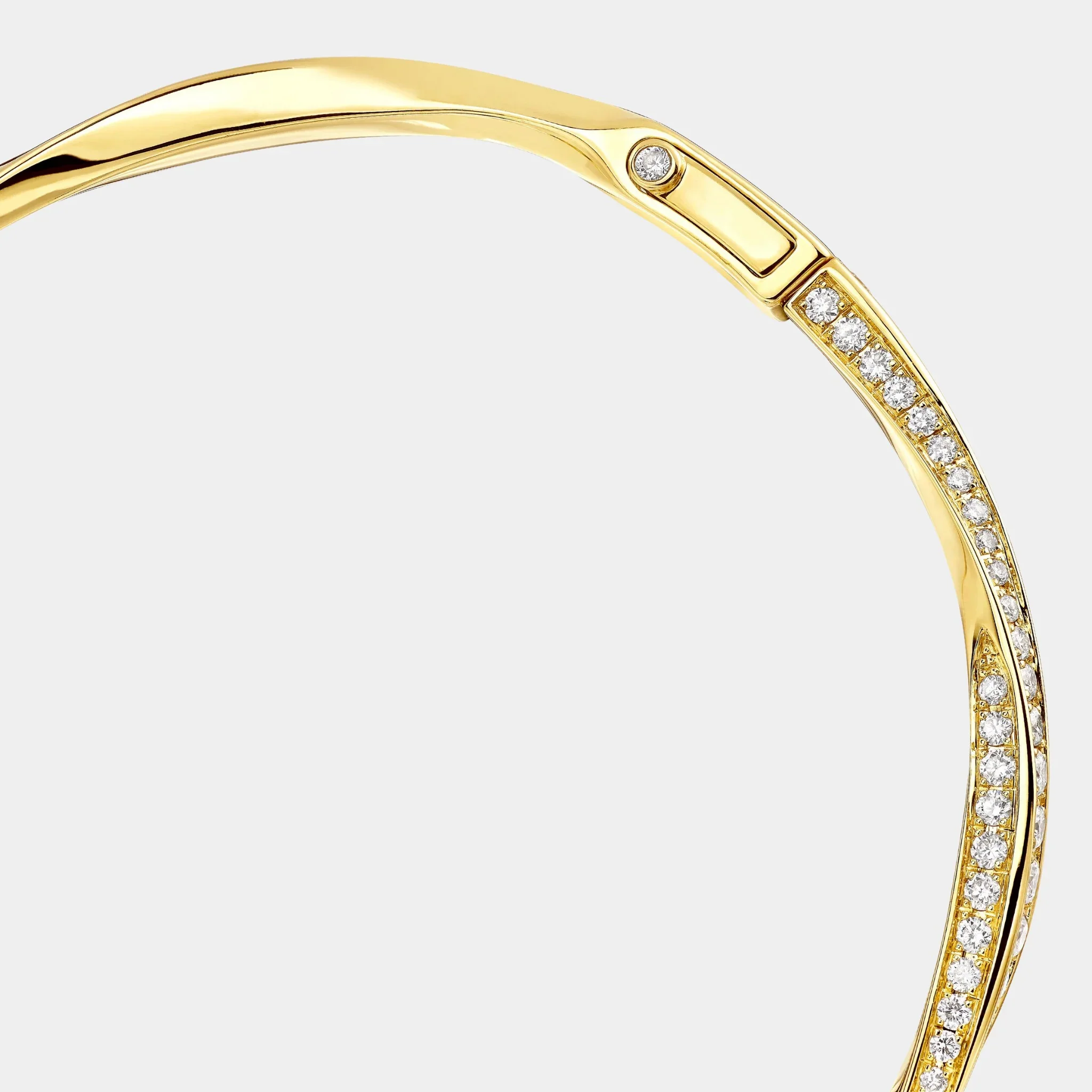 Spiral Pavé Diamond Bangle Yellow Gold - Image 2