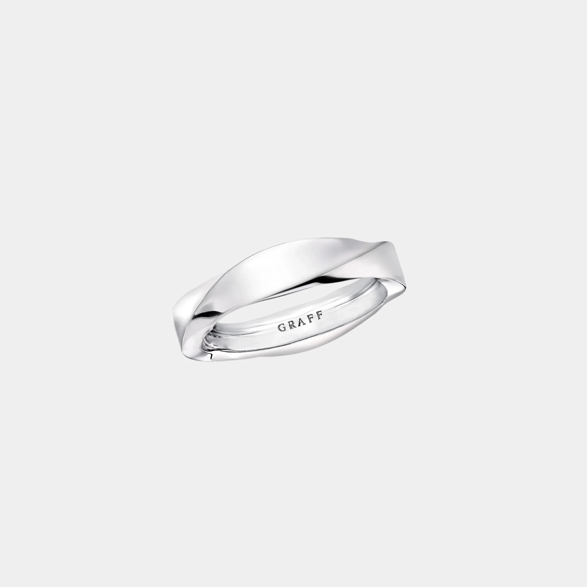 Spiral White Gold Band