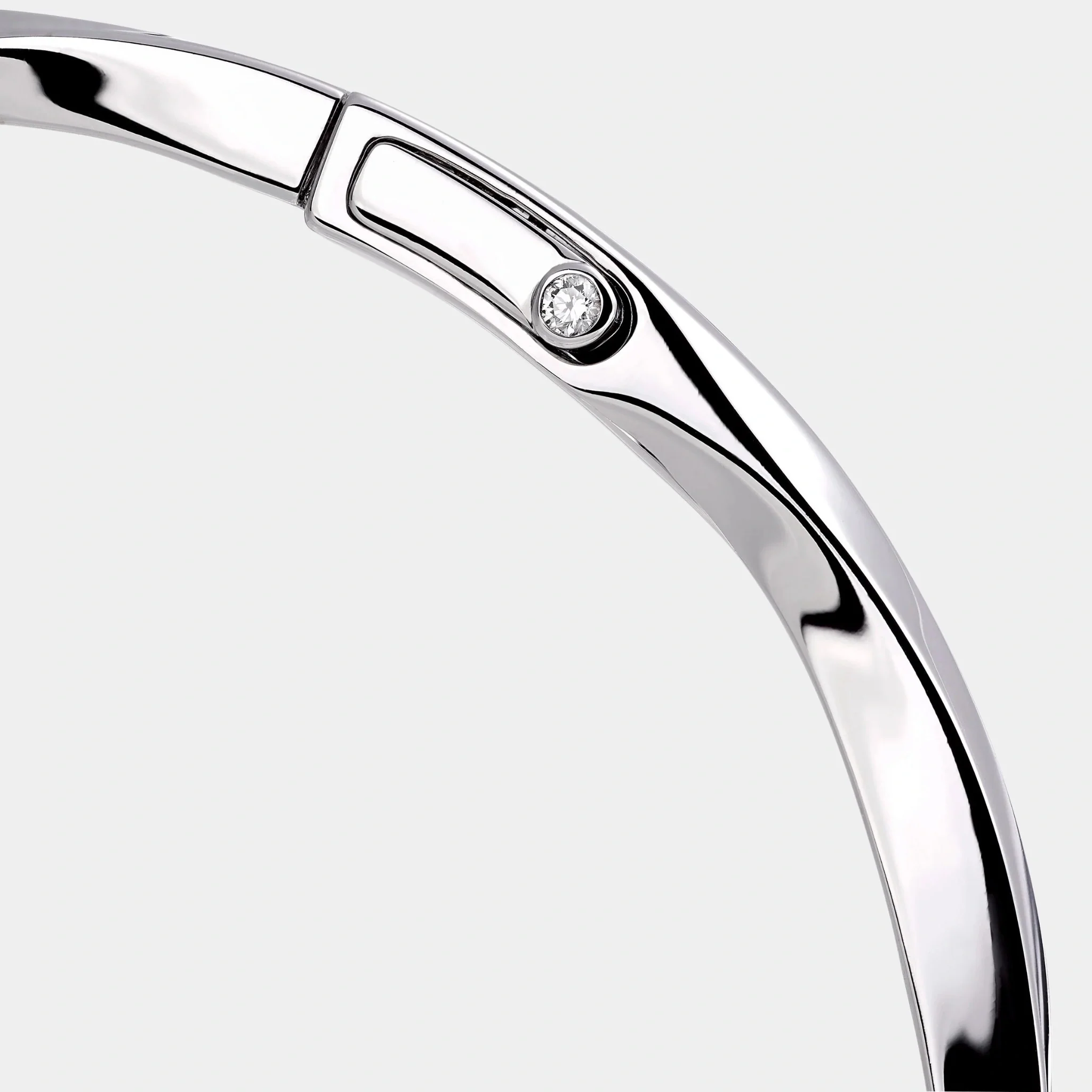 Spiral White Gold Bangle - Image 2