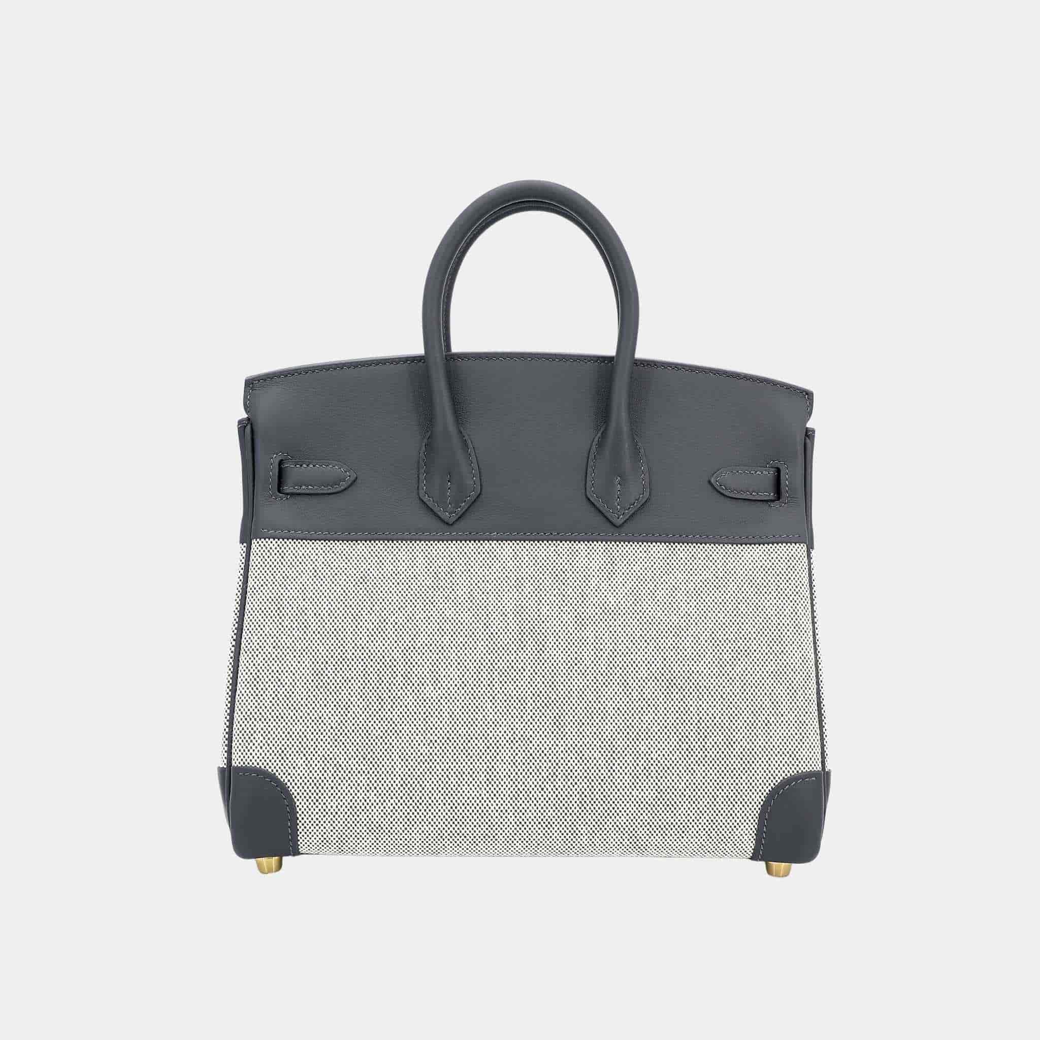 Birkin 25 Toile H Canvas-Swift Ardoise GHW - Image 2