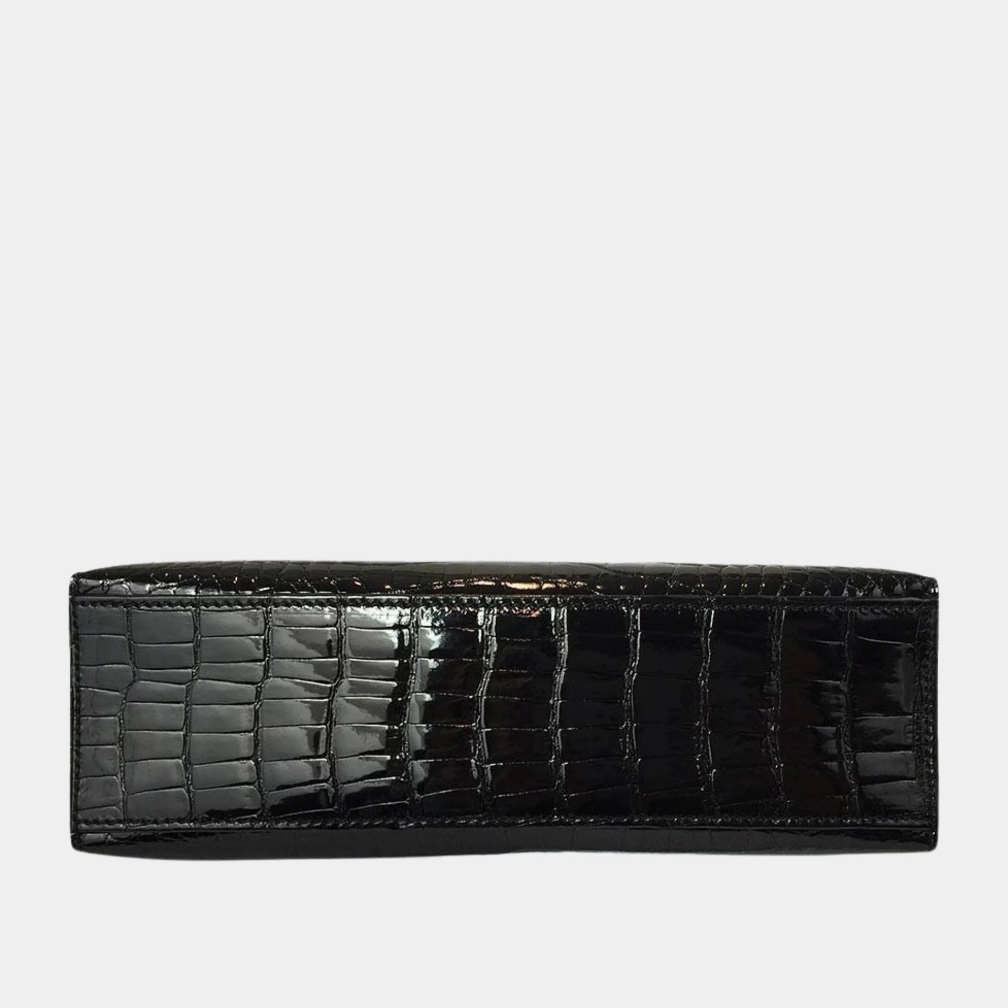 Kelly Pochette Shiny Alligator Black PHW - Image 2