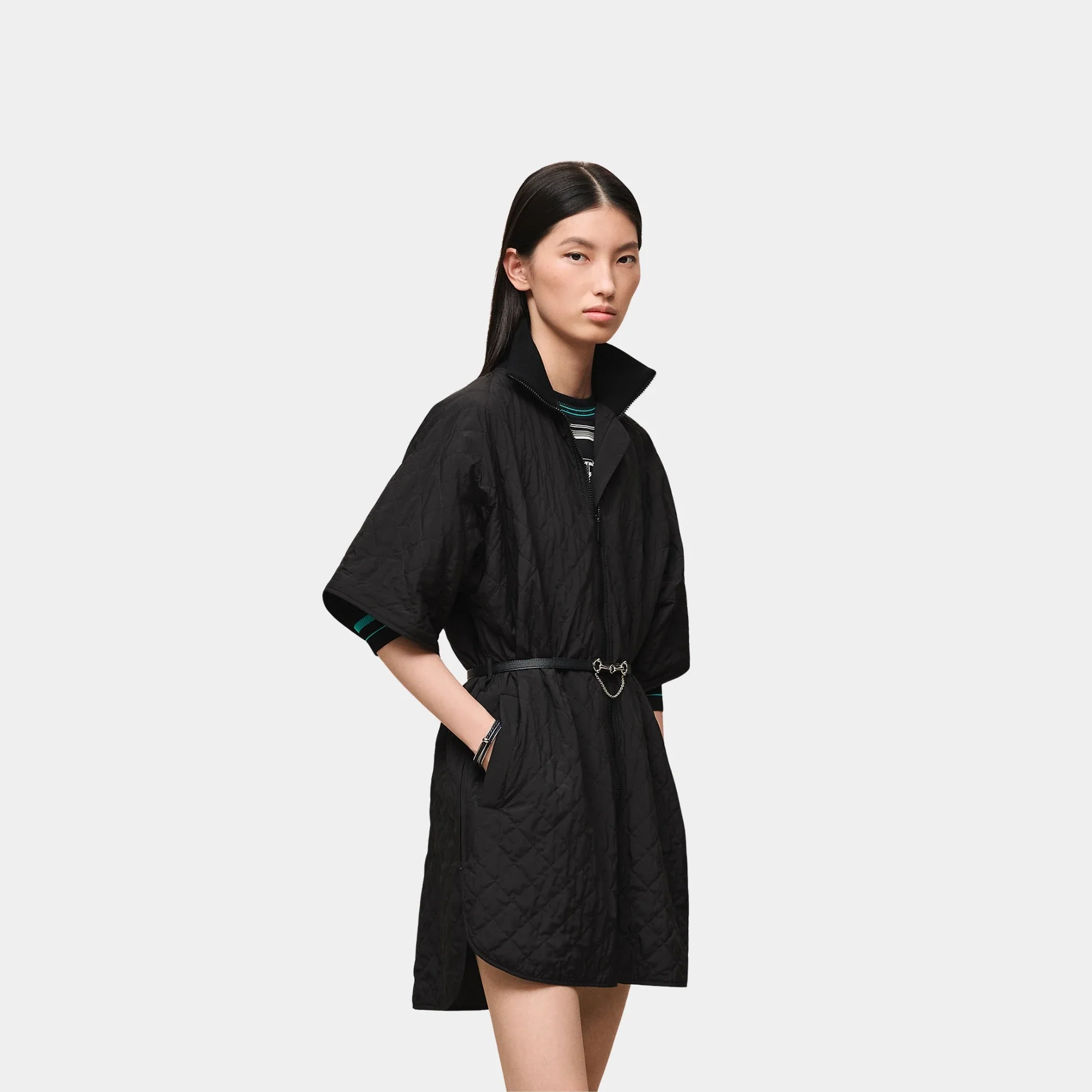 Modular Poncho-inspired Jacket in Feather Canvas
