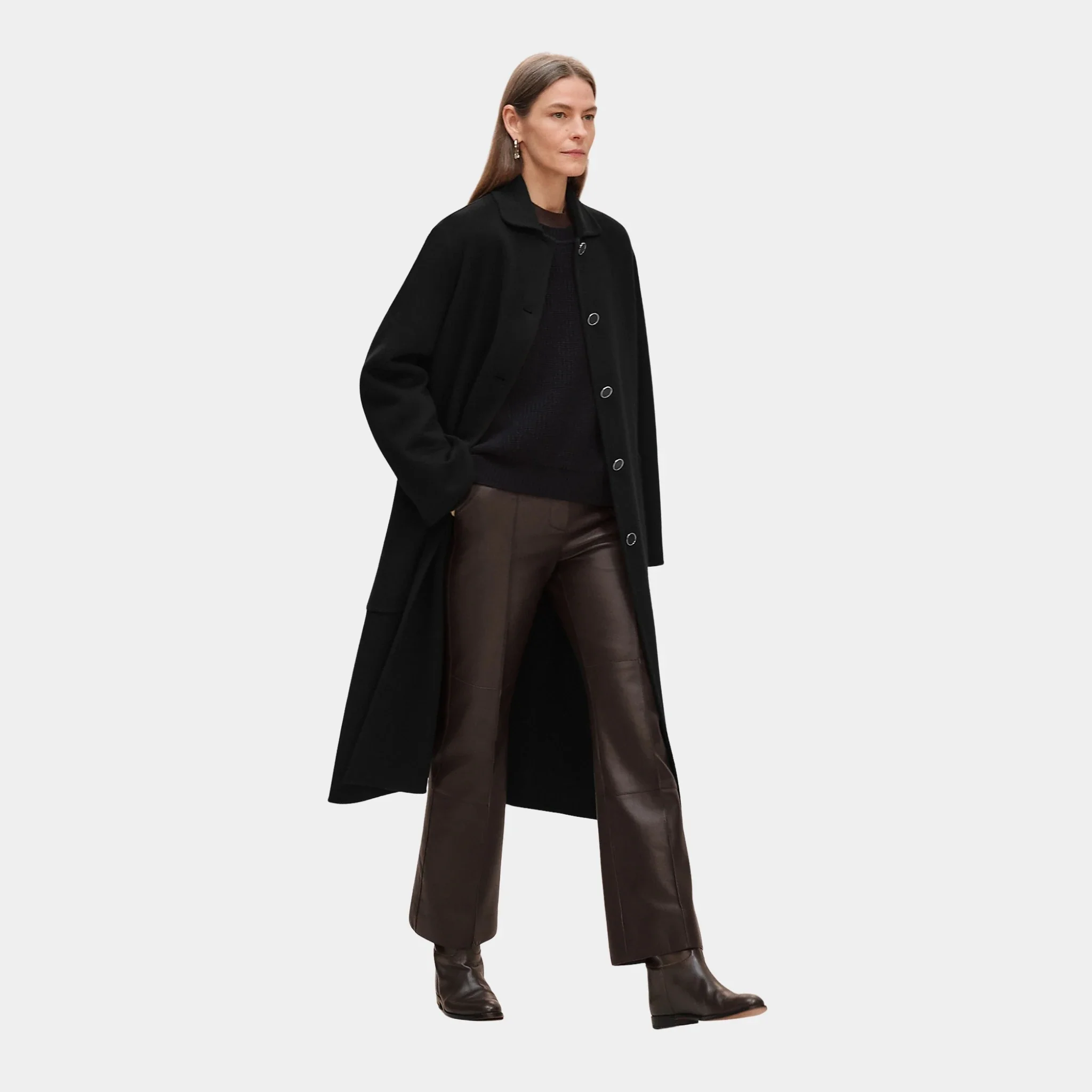 Wrap Coat in Double-sided Cashmere - Image 3