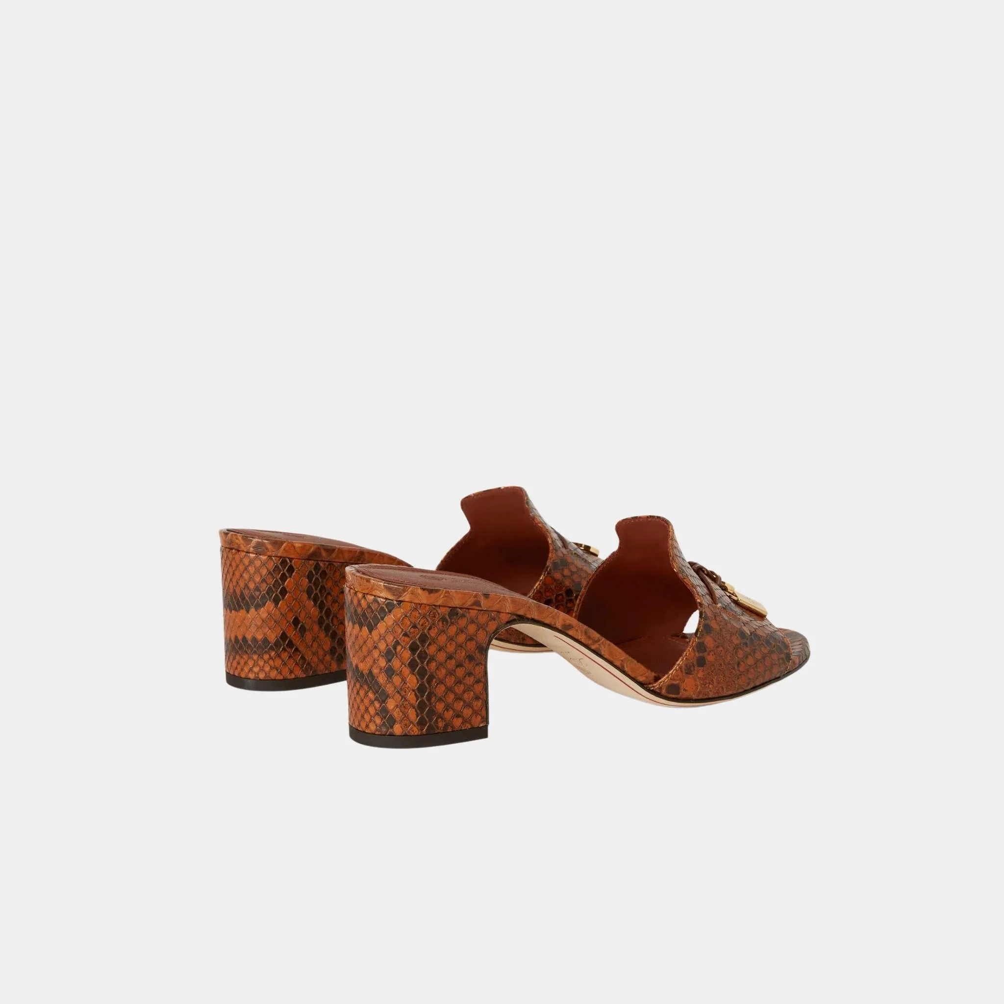 Summer Charms Heeled Sandal Matte Python Leather - Image 3