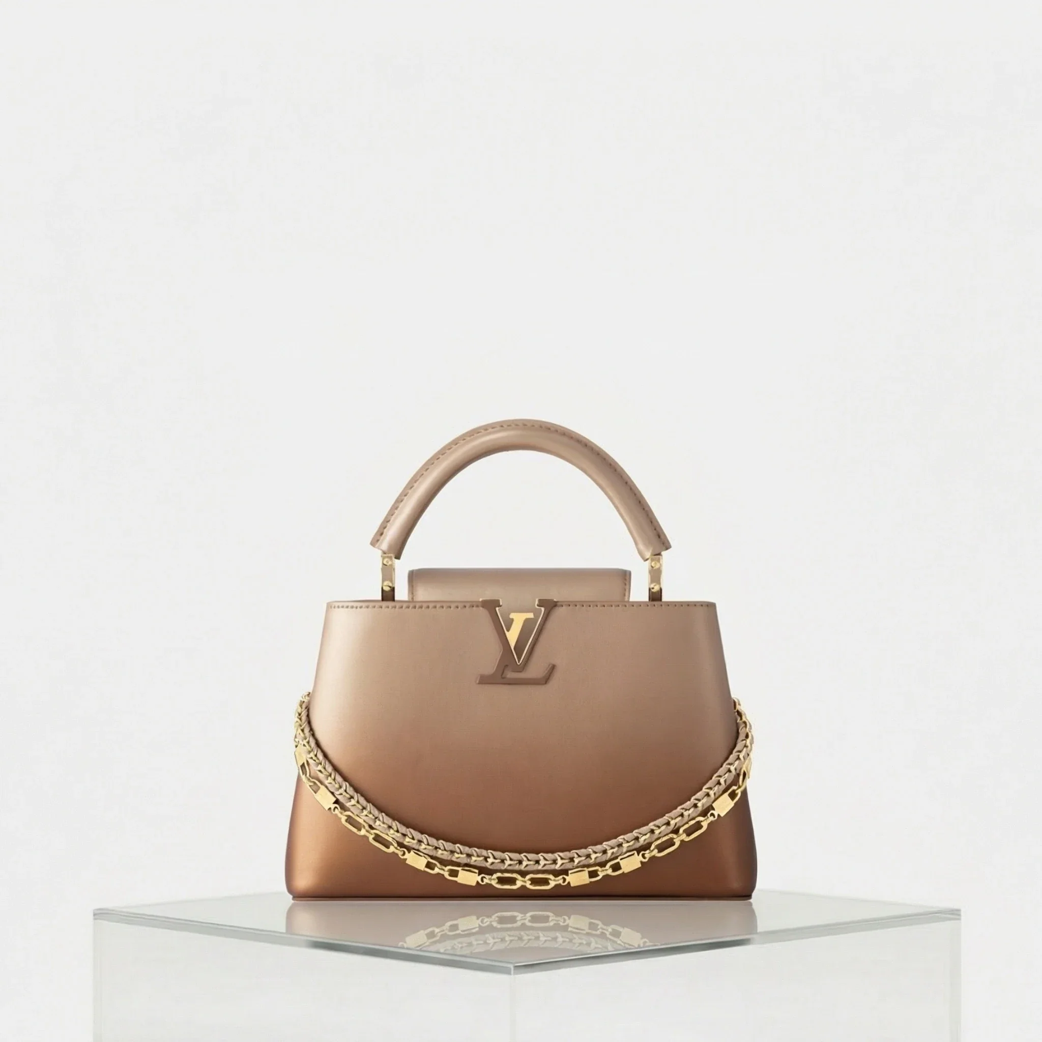 Capucines BB Handbag Sprayed Lambskin Leather