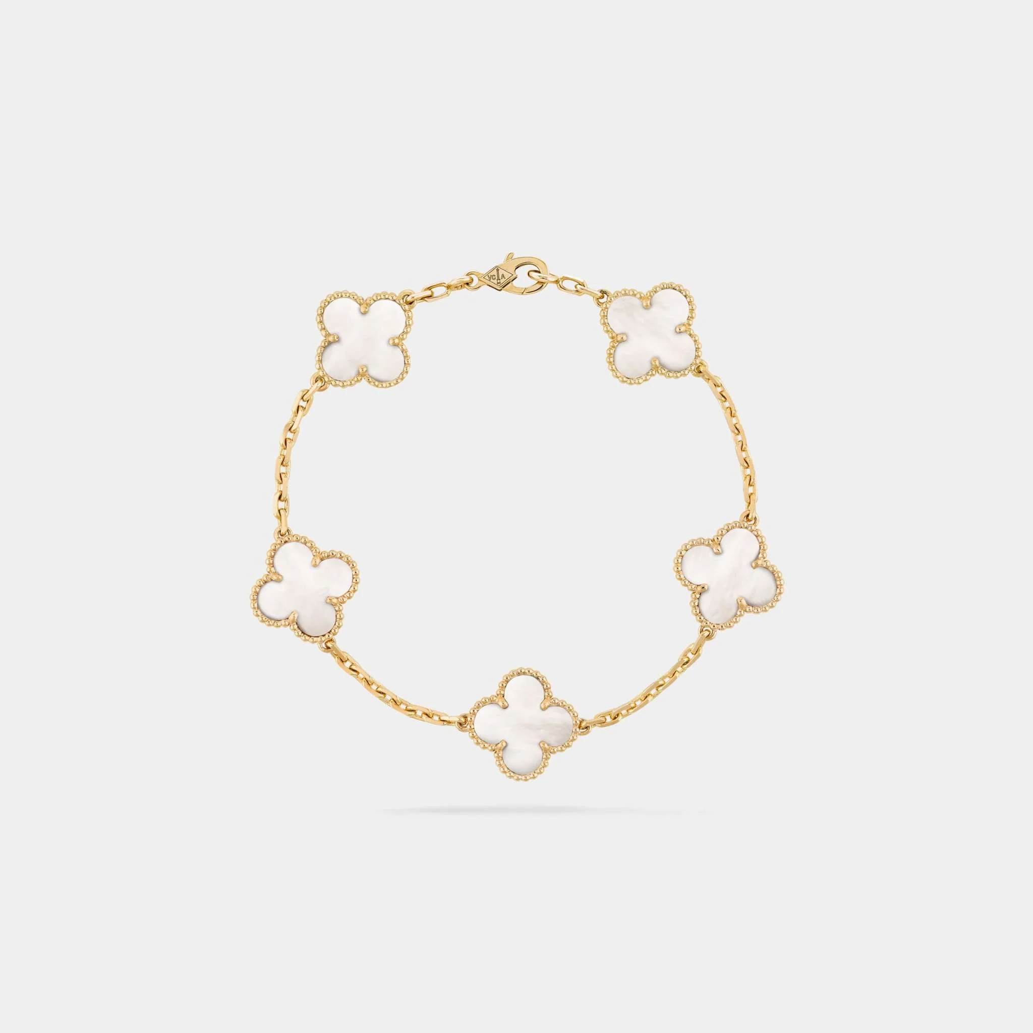 Alhambra Vintage Gold Motifs Bracelet Mother Of Pearl