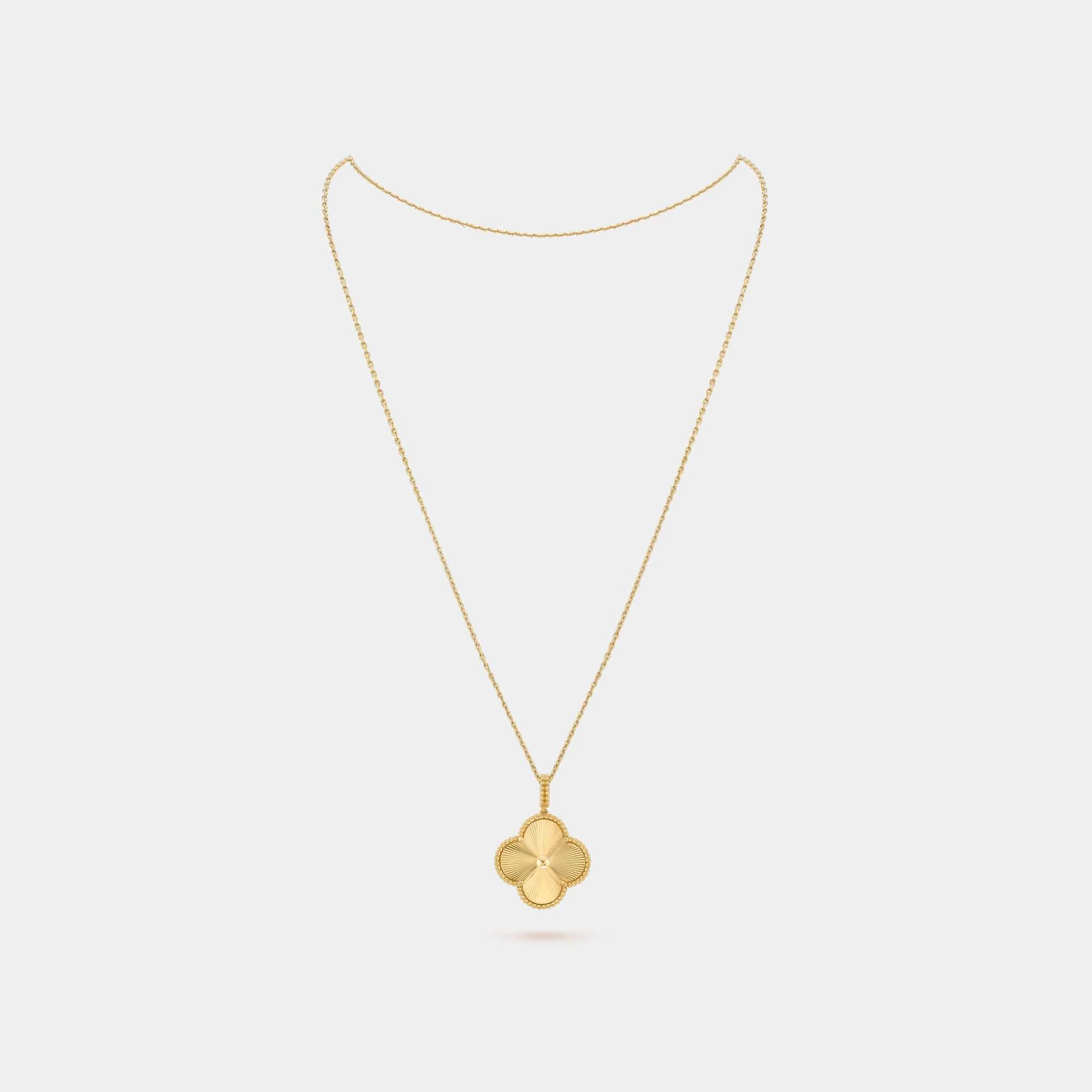 Magic Alhambra Long Necklace 1 Motif Yellow Gold
