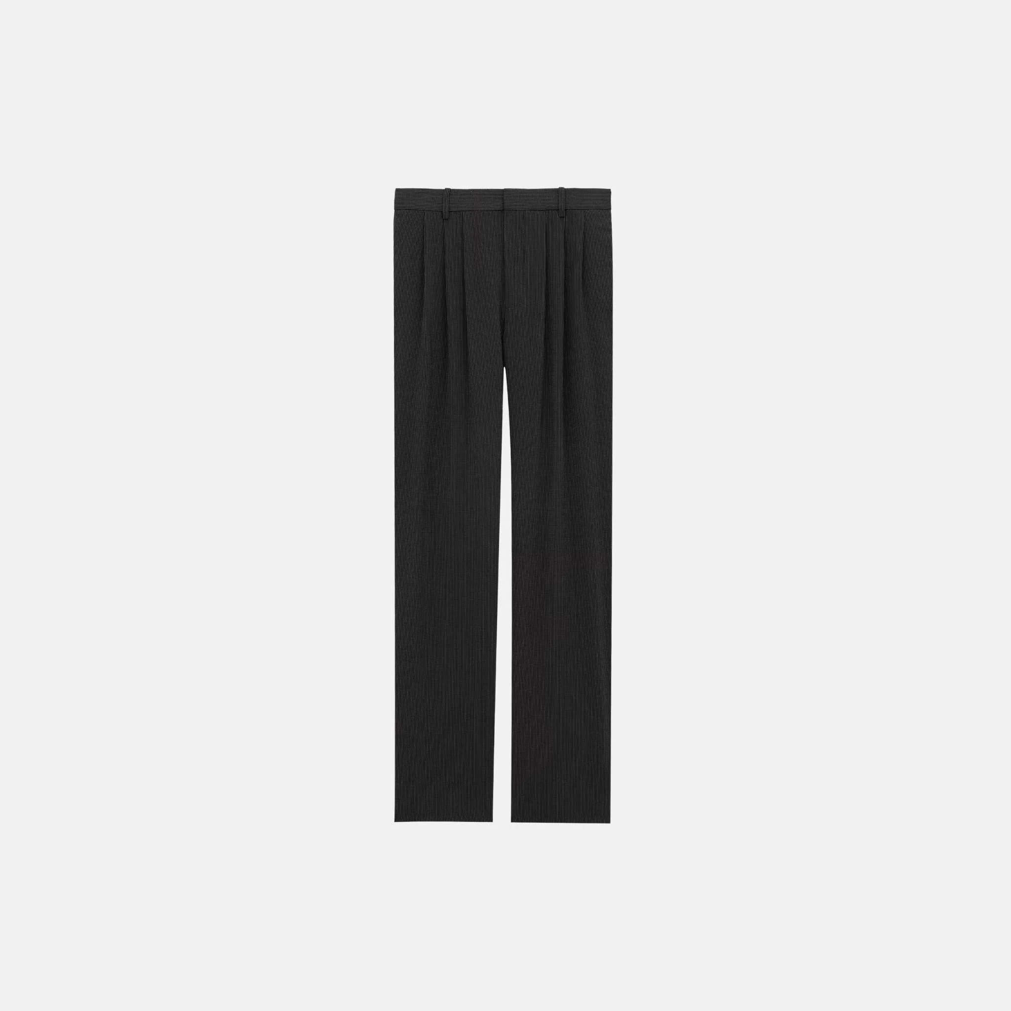 Baggy Pants In Striped Canvas