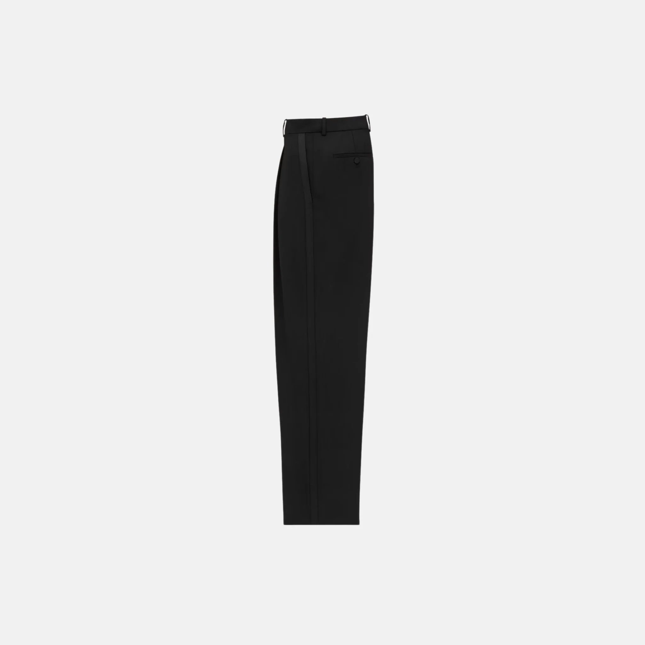 Tuxedo High Waisted Pants In Grain De Poudre - Image 2
